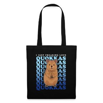 Quokkas Kurzschwanzkängurus Quokka Geschenk - Stoffbeutel - Schwarz - Vorne