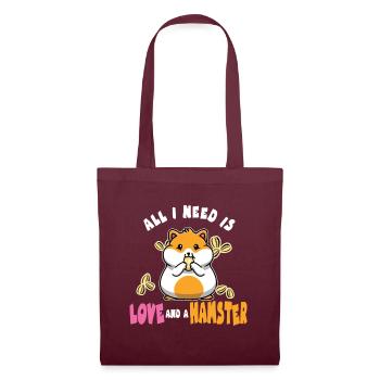 All I Need is Love and a Hamster for Pet Owners - Tote Bag - burgundy - Front