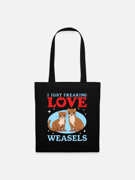 Wiesel Hermännchen Kleinwiesel Geschenk - Stoffbeutel - Schwarz