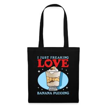 Pudding à la banane Pudding à la banane cadeau - Sac en tissu - noir - Devant