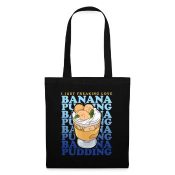 Pudding à la banane Pudding à la banane cadeau - Sac en tissu - noir - Devant