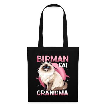 Birma Katzen Oma Birmakatze Birmchen Geschenk - Stoffbeutel - Schwarz - Vorne