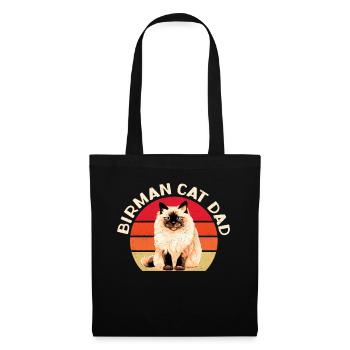 Birma Katzen Dad Birmakatze Birmchen Geschenk - Stoffbeutel - Schwarz - Vorne