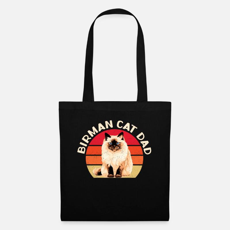 Birma Katzen Dad Birmakatze Birmchen Geschenk - Stoffbeutel - Schwarz