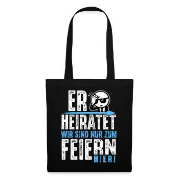 JGA T-Shirt Männer Junggesellenabschied T-Shirt - Stoffbeutel - Schwarz - Vorne