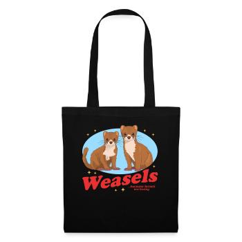 Belette Hermännchen souris belette cadeau - Sac en tissu - noir - Devant