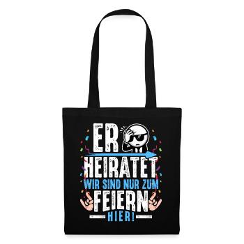 JGA Outfit Junggesellenabschied Männer T-Shirt JGA - Stoffbeutel - Schwarz - Vorne