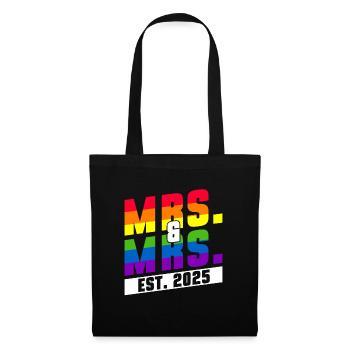 Gay Pride Lesbisch 2025 Hochzeit Homo-Ehe - Stoffbeutel - Schwarz - Vorne