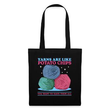 Crochet au Crochet | Crochet fil crochet cadeau - Sac en tissu - noir - Devant