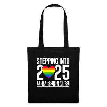 Gay Pride Lesbische Hochzeit 2025 Homo-Ehe - Stoffbeutel - Schwarz - Vorne