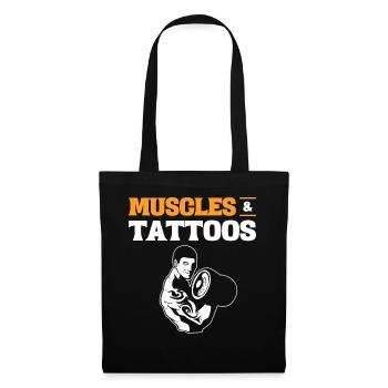Muscles & Tattoos Tätowierter Fitnessstudio - Stoffbeutel - Schwarz - Vorne