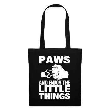 Paws And Enjoy The Little Things Hund Gassigehen - Stoffbeutel - Schwarz - Vorne