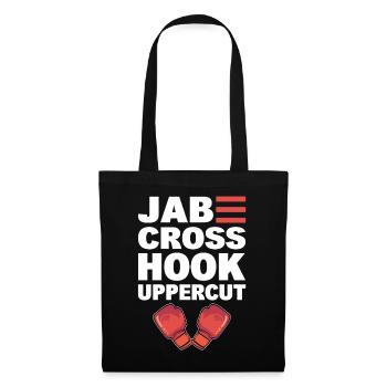 Jab Cross Hook Uppercut Professioneller Kickboxer - Stoffbeutel - Schwarz - Vorne