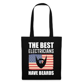 The Best Electricians Have Beards Elektrikexperte - Stoffbeutel - Schwarz - Vorne