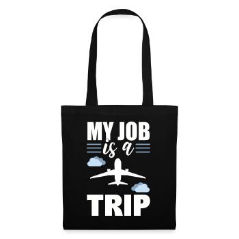 My Job Is A Trip Flugbegleiter - Stoffbeutel - Schwarz - Vorne