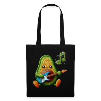 FLAVOR AND MUSIC, AVOCADO PLAYING ELECTRIC GUITAR - Tote Bag - black - Front