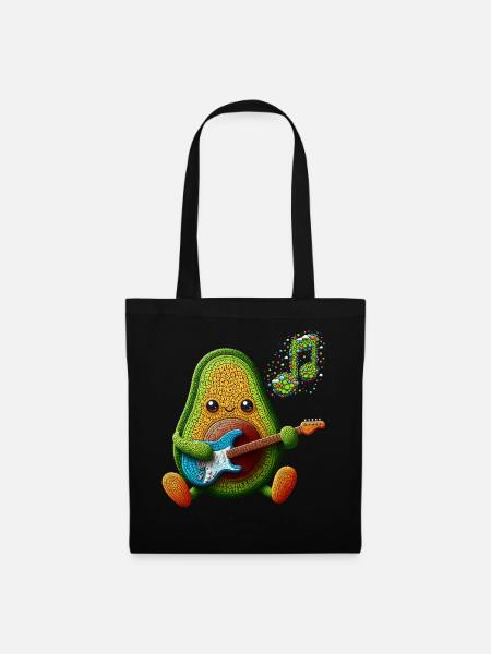 GESCHMACK UND MUSIK, AVOCADO SPIELT E-GITARRE - Stoffbeutel - Schwarz