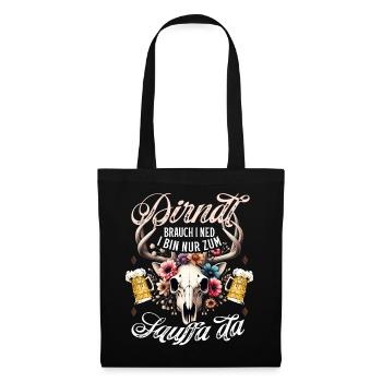 Trachtenshirt Damen Trachten T-Shirt Dirndl Ersatz - Stoffbeutel - Schwarz - Vorne