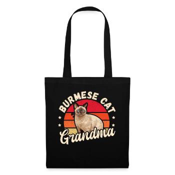 Burmese Oma Burma Katze Burma-Katzen Geschenk - Stoffbeutel - Schwarz - Vorne