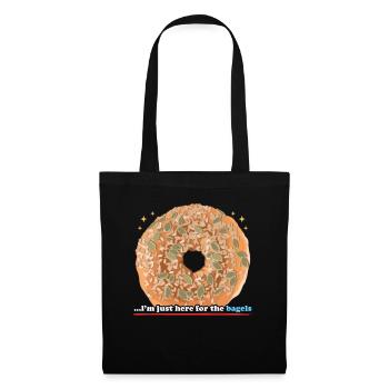 Bagel Liebhaber | Bagel Brot Beigel Geschenk - Stoffbeutel - Schwarz - Vorne