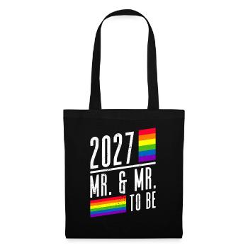Gay Pride 2027 Hochzeit Homo-Ehe - Stoffbeutel - Schwarz - Vorne
