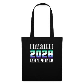 Gay Pride 2028 Hochzeit Homo-Ehe - Stoffbeutel - Schwarz - Vorne