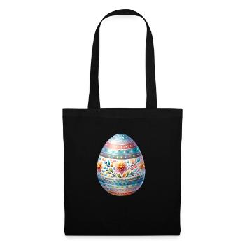 Very Detailed Easter Egg In Watercolor Style - Tote Bag - black - Front