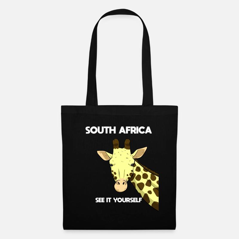 Südafrika Giraffe Reiseführer - Stoffbeutel - Schwarz