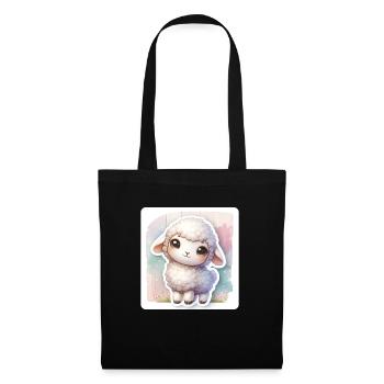 Un mouton de Pâques doux avec de la laine moelleuse - Sac en tissu - noir - Devant