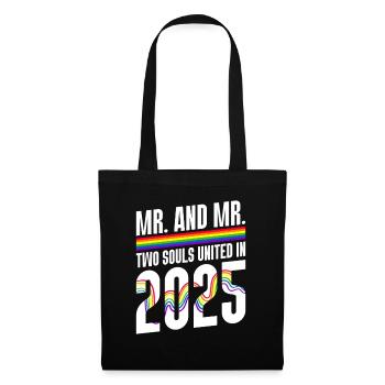 M. et M. 2025 Gay Pride Mariage Mariage Gay - Sac en tissu - noir - Devant