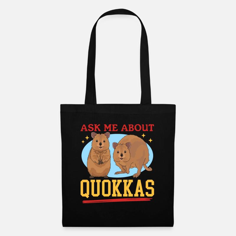 Quokka Kurzschwanzkänguru Quokkas Geschenk - Stoffbeutel - Schwarz