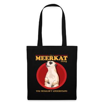 Suricate drôle suricate cadeau - Sac en tissu - noir - Devant