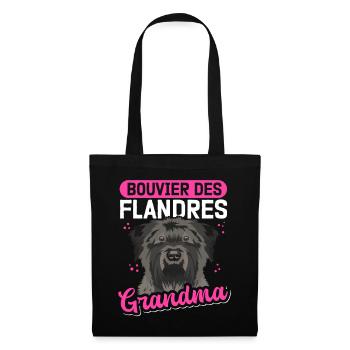 Bouvier des Flandres Grandma Vlaamse Koehond Cadeau - Sac en tissu - noir - Devant