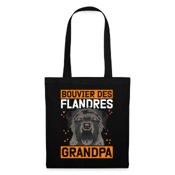Bouvier des Flandres Grandpa Vlaamse Koehond cadeau - Sac en tissu - noir - Devant