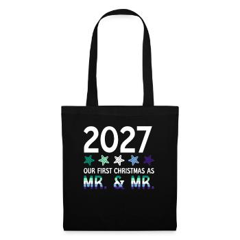 2027 Notre premier Noël en tant que M. et M. Homo-E - Sac en tissu - noir - Devant