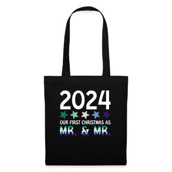 2024 Notre premier Noël en tant que M. et M. Homo-E - Sac en tissu - noir - Devant