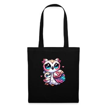 Proud Mother Owl With Her Baby - Tote Bag - black - Front