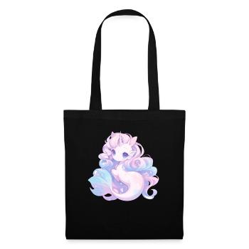 Licorne Sirène Kawaii Japonais - Sac en tissu - noir - Devant