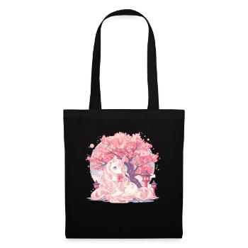Licorne Kawaii Japonais - Sac en tissu - noir - Devant