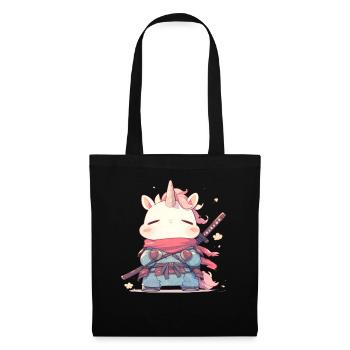 Einhorn Kawaii Japanisch - Stoffbeutel - Schwarz - Vorne