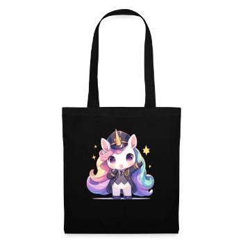 Einhorn Shinkansen Schaffner Kawaii Japanisch - Stoffbeutel - Schwarz - Vorne