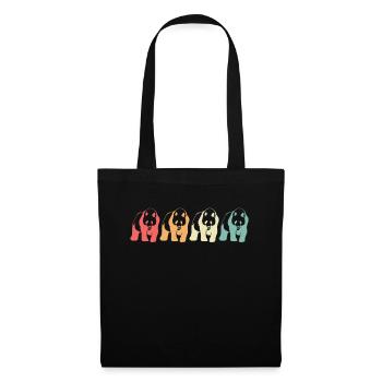 Panda Ours Panda géant japonais - Sac en tissu - noir - Devant
