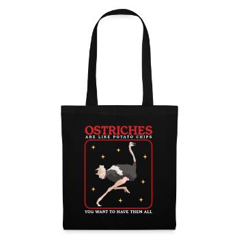 Autruche autruche amant autruches cadeau - Sac en tissu - noir - Devant