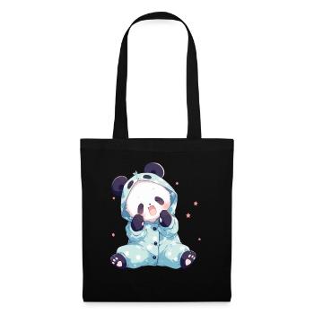 Panda Bear Pyjama Panda Géant Japonais - Sac en tissu - noir - Devant