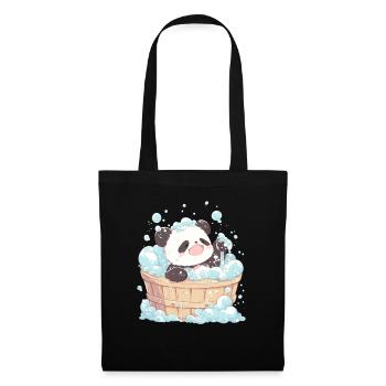 Panda Bear Bain moussant Panda géant japonais - Sac en tissu - noir - Devant