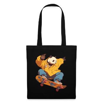 Panda Bear Skater Panda géant japonais - Sac en tissu - noir - Devant
