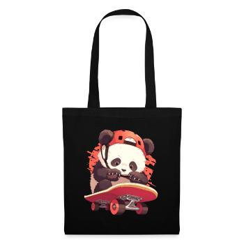 Panda Bear Skater Japanese Giant Panda - Tote Bag - black - Front