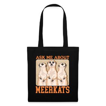 Suricate drôle suricate cadeau - Sac en tissu - noir - Devant
