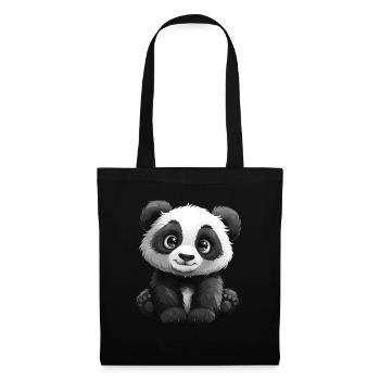Pandabär Glitzernde Augen Japanischer Riesenpanda - Stoffbeutel - Schwarz - Vorne