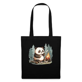 Pandabär Marshmallows Japanischer Riesenpanda - Stoffbeutel - Schwarz - Vorne